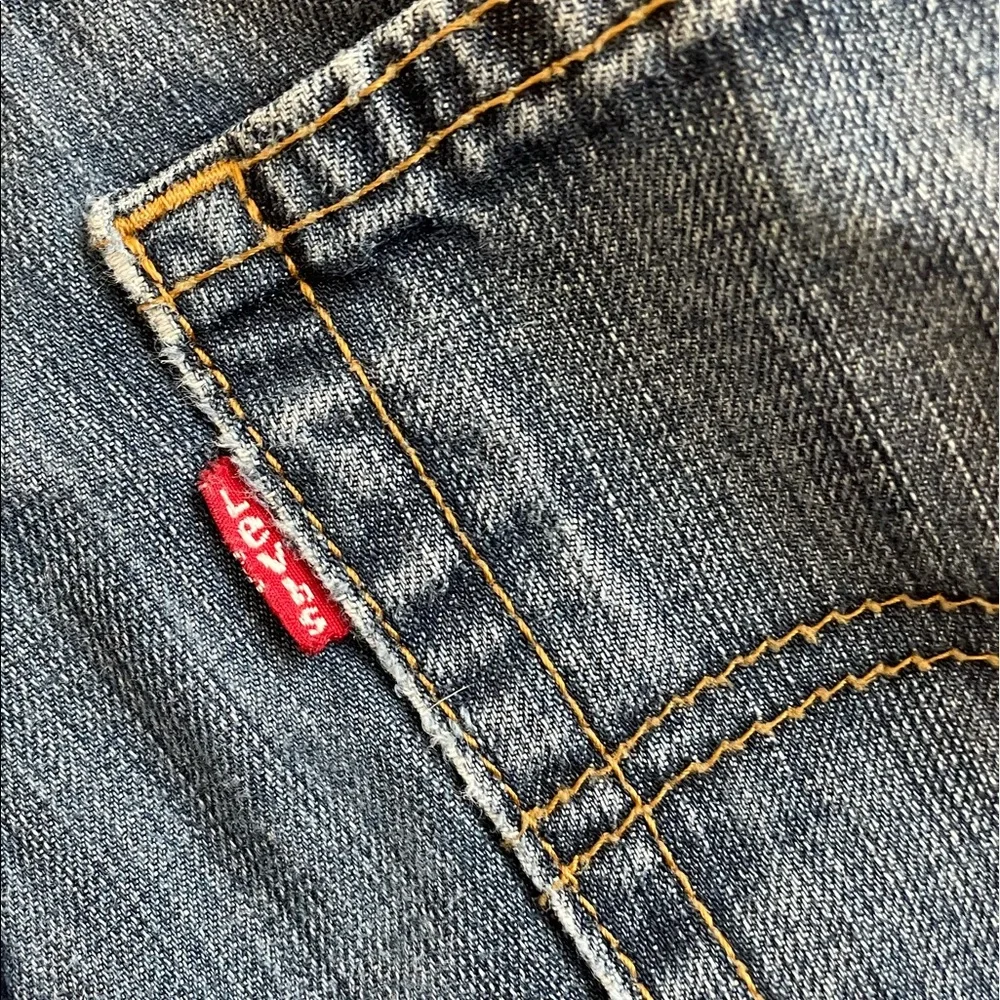 Levi Raw Hem Denim Cut Off Shorts